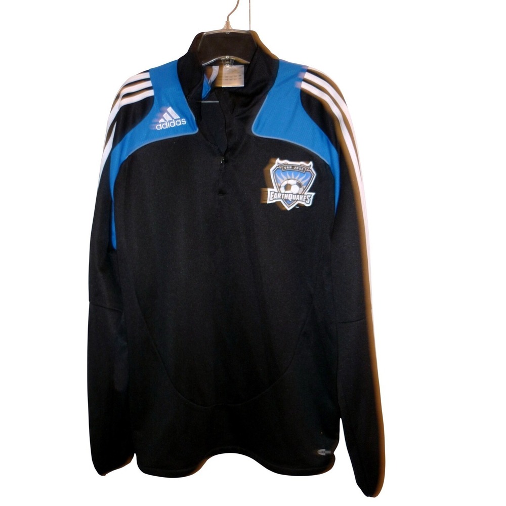 Vtg Adidas San Jose Earthquakes MLS 1/4 Zip Pullover Jacket Men XL ClimaCool